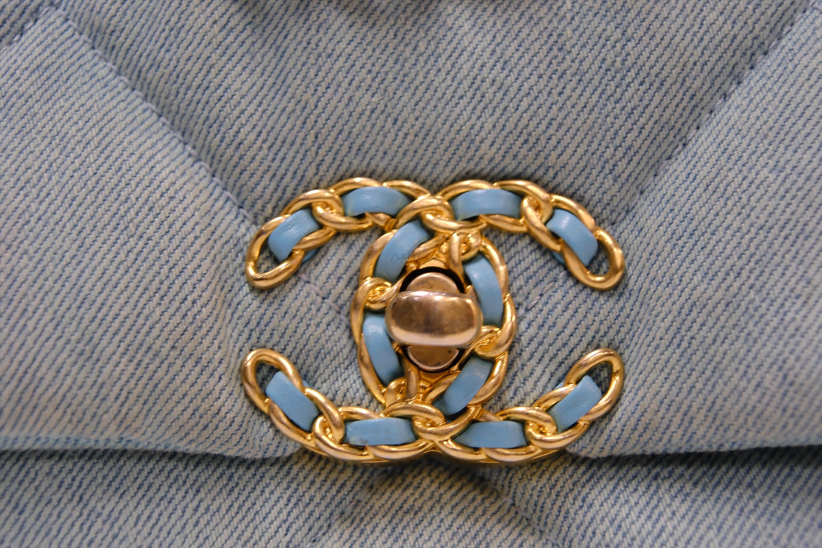 CHANEL C19 BLUE DENIM SMALL