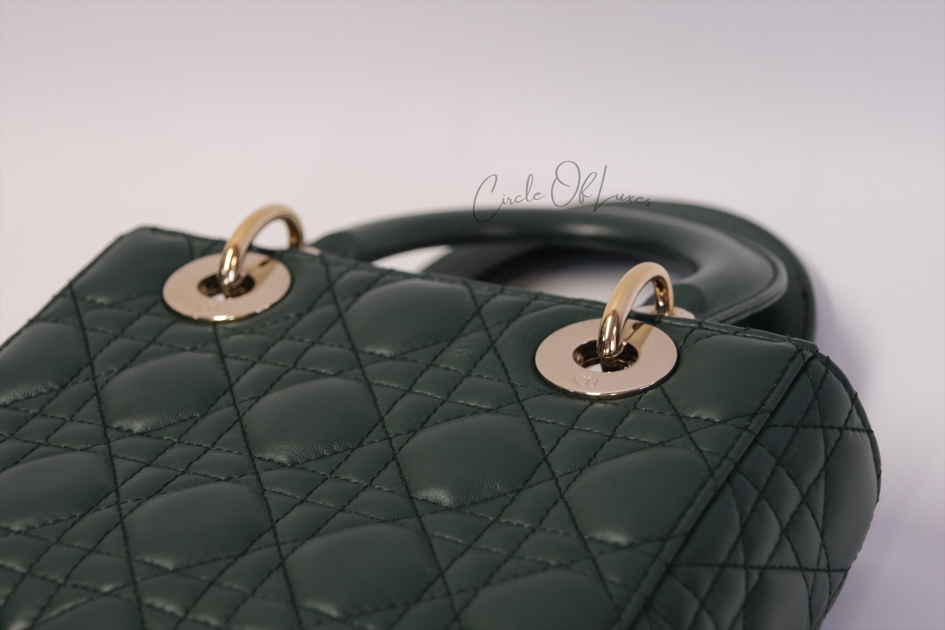 LADY DIOR SMALL DARK GREEN GHW