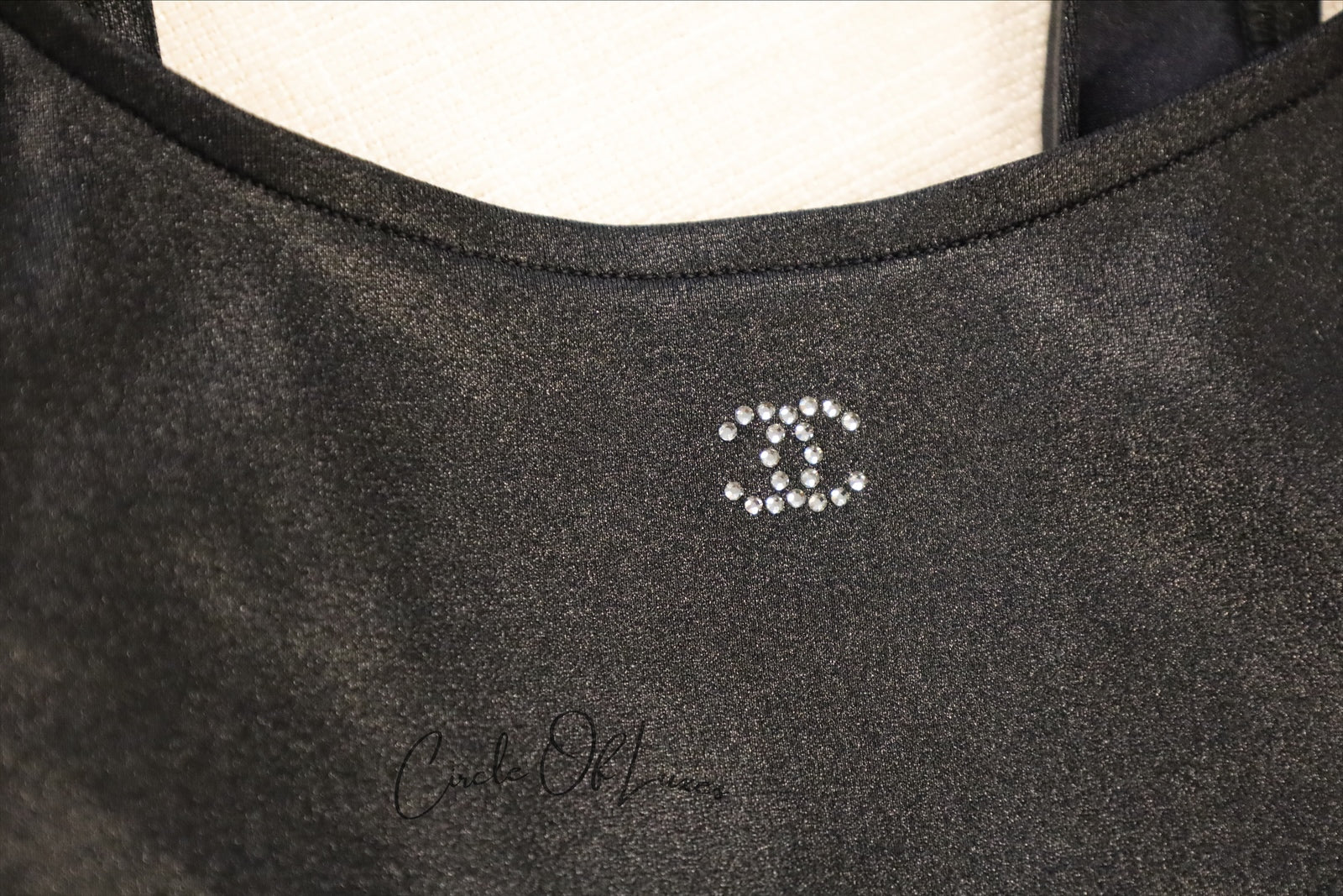 CHANEL 24C ONE-PIECE
SWIMSUIT BLACK WITH CRYSTAL SIZE 38