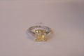 FANCY YELLOW DIAMOND RING WITH PAVE DAMINDS PLATIUM BAND -CONTACT US
