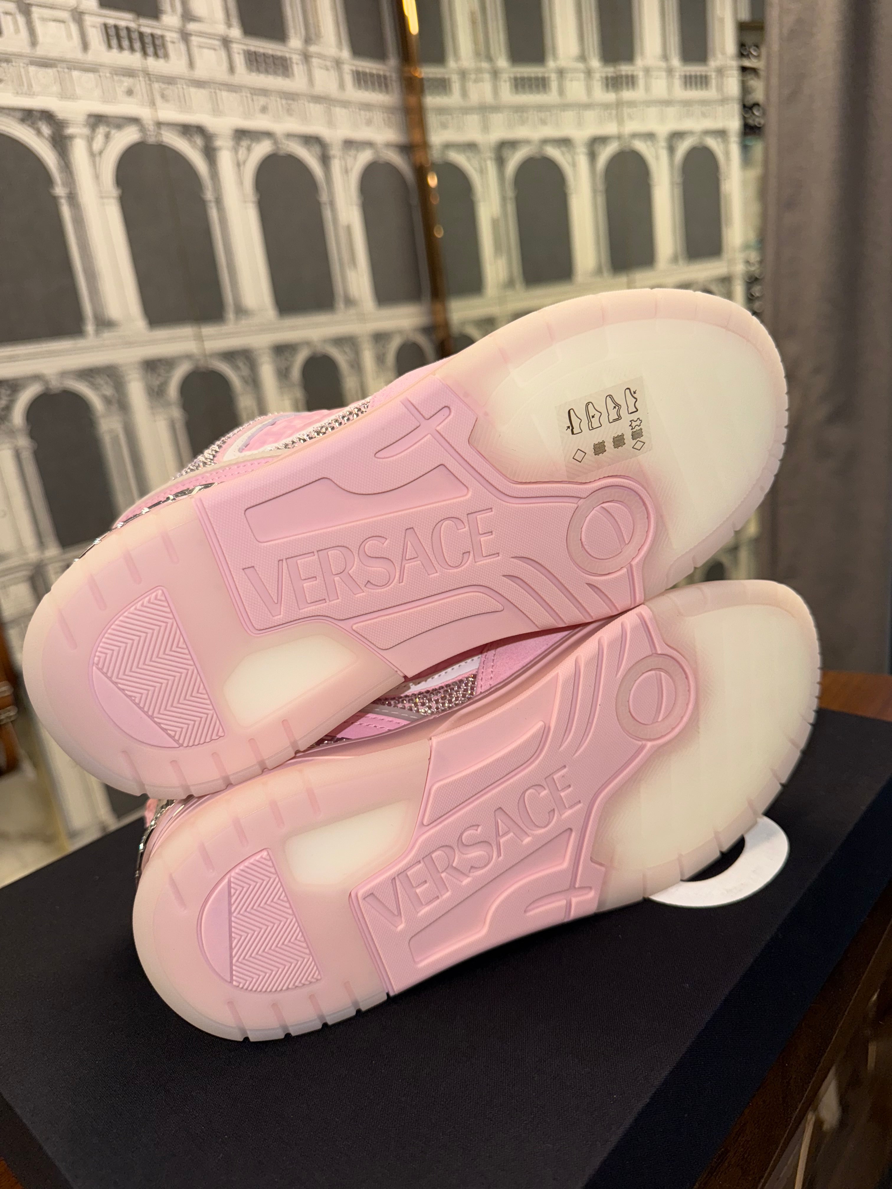 VESACE BIGGIE BASKET SNEAKERS PINK  SIZE 38EU