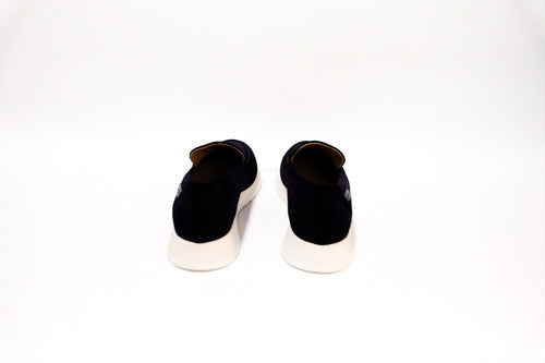 GIANVITO ROSSI SUEDE PLATFORM NAVY SLIP ON SIZE 36