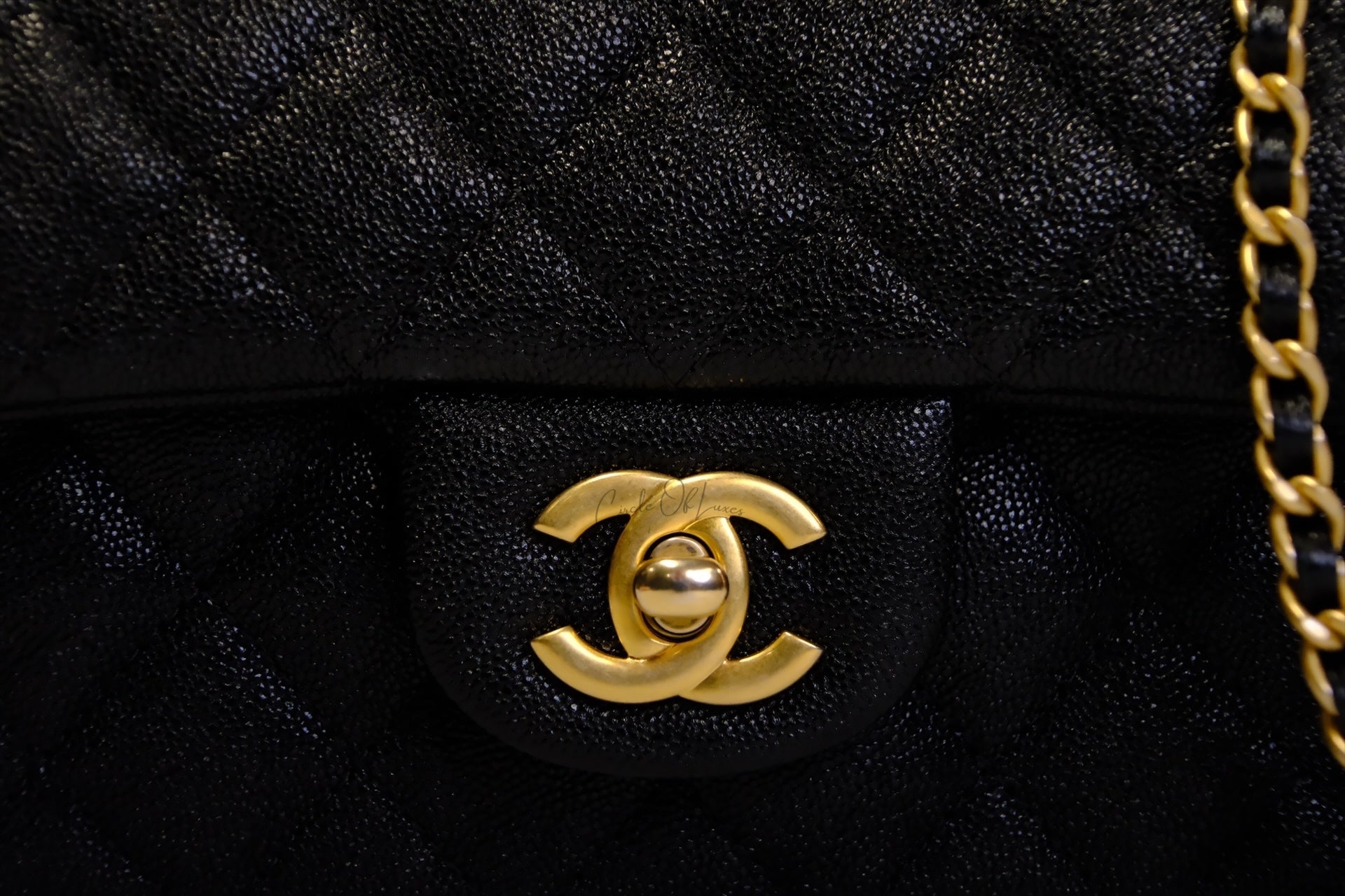 CHANEL MINI RECTANGLE BLACK  GHW