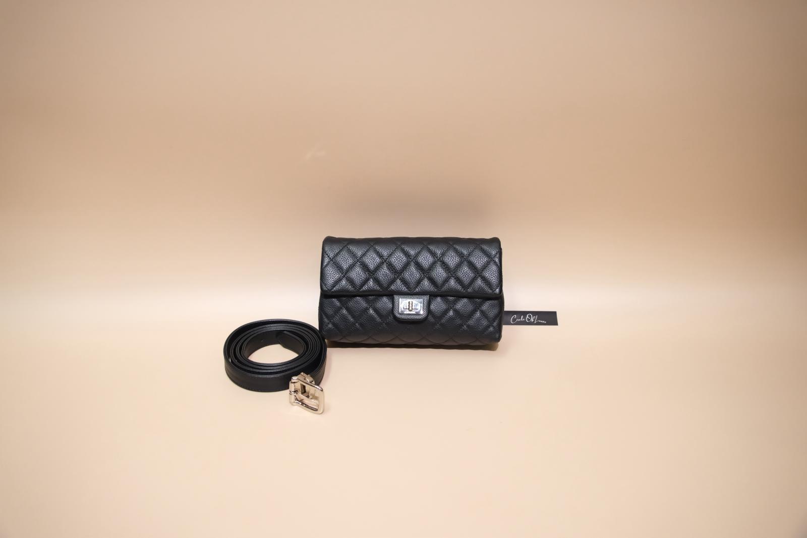 CHANEL 55 REISSUE BLACK CAVIAR BELT BAG SHW