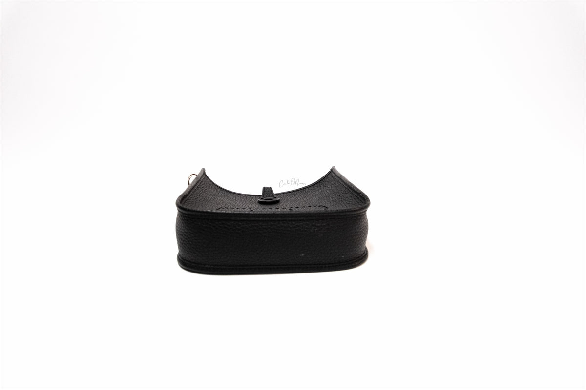 HERMES MINI EVELYNE NOIR SHW STAMP K