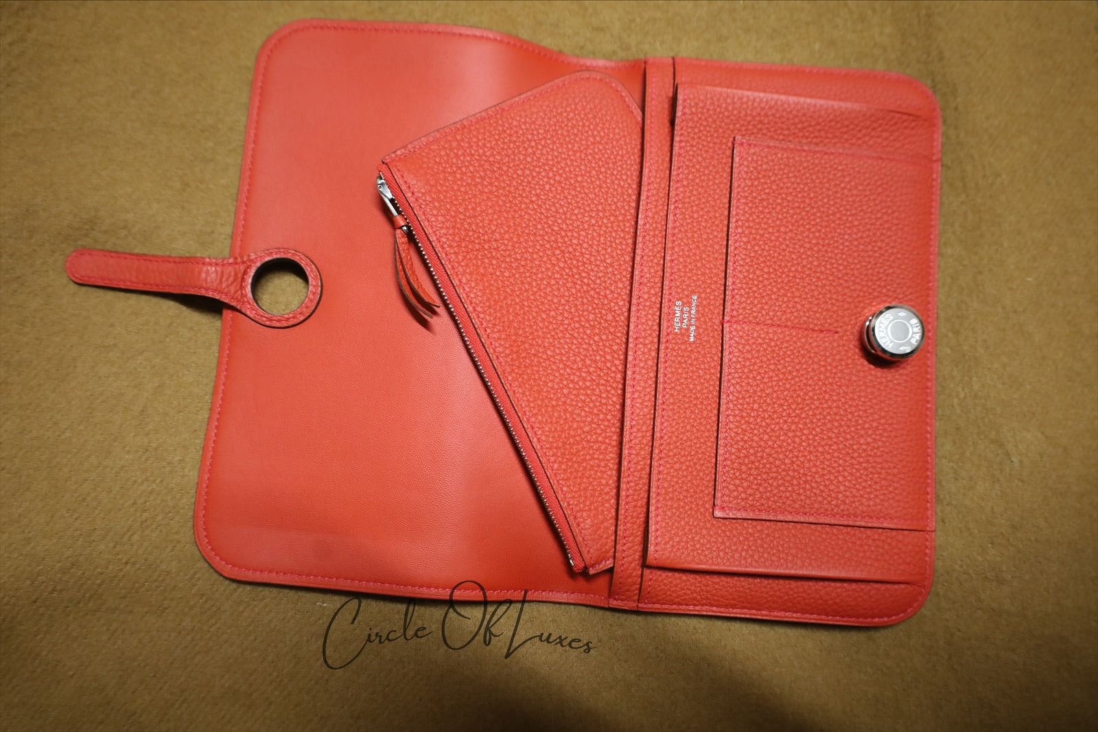 HERMES WALLET RED DOGON
