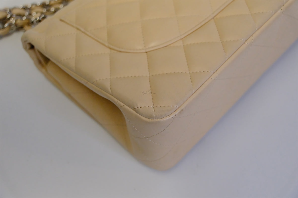 CHANEL JUMBO CLASSIC FLAP BEIGE LAMBSKIN SHW