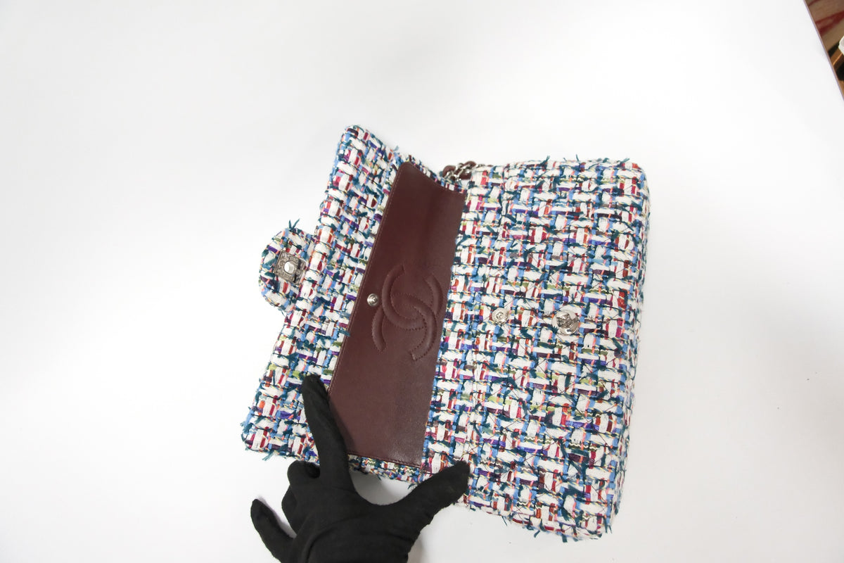 CHANEL CLASIC DOUBLE FLAP TWEED SHW