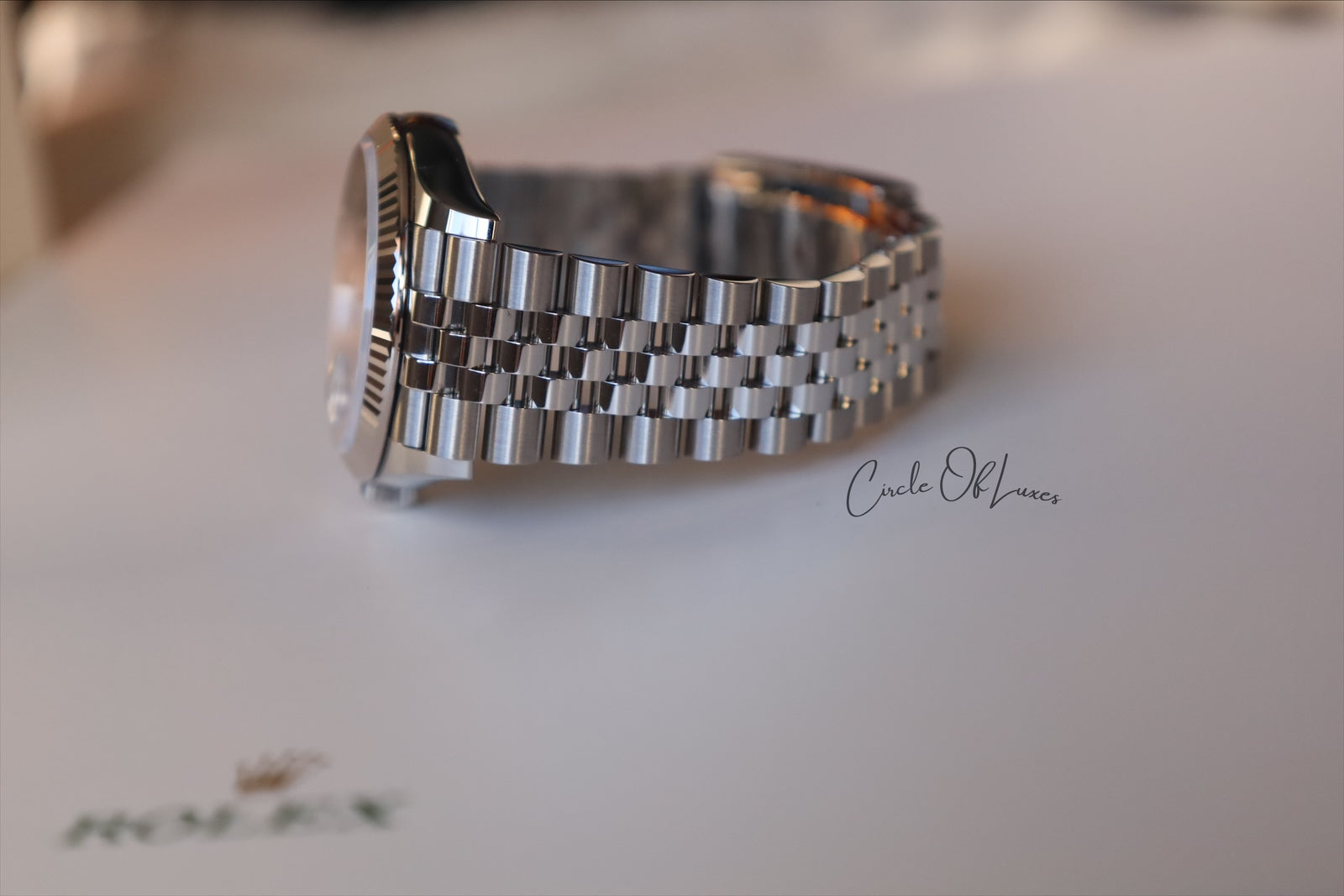 ROLEX DATE JUST 36 OYSTER STEEL BLUE FLUTED MOTIF DIAL