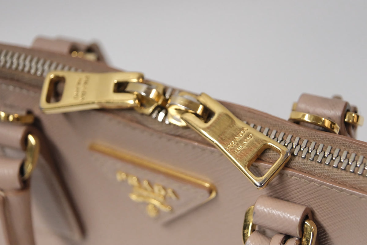 Prada Promenade Small Bag  Powder Pink Saffiano Leather & Gold Tone Hardware