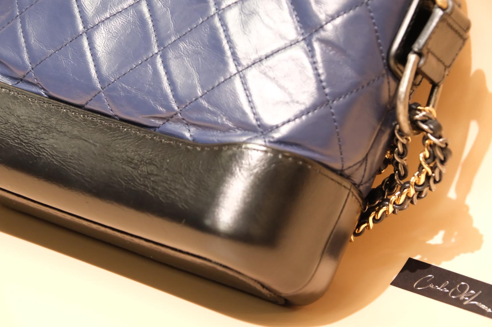 CHANEL SMALL GABRIELLE NAVY/BLACK CALFSKIN MIXED HARDWARE
