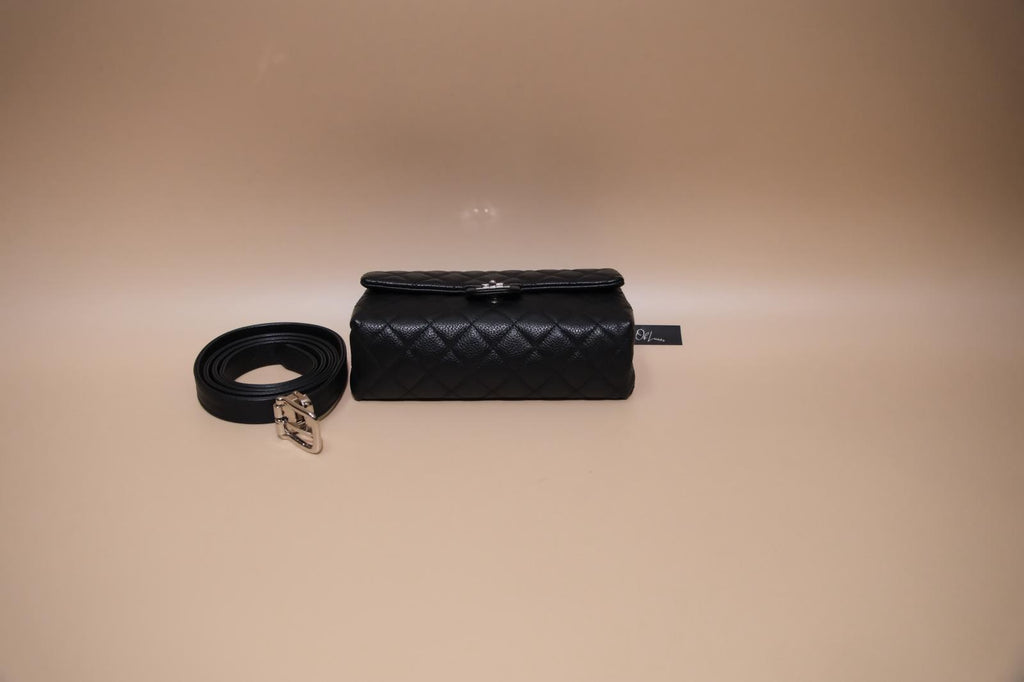 CHANEL 55 REISSUE BLACK CAVIAR BELT BAG SHW