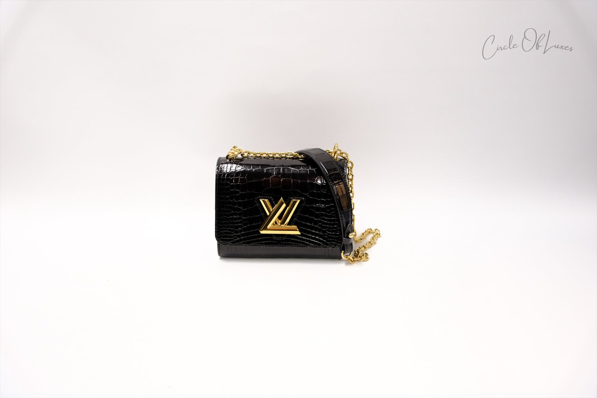 LOUIS VUITTON TWIST MINI BRILLIANT CROCODILE BLACK GHW