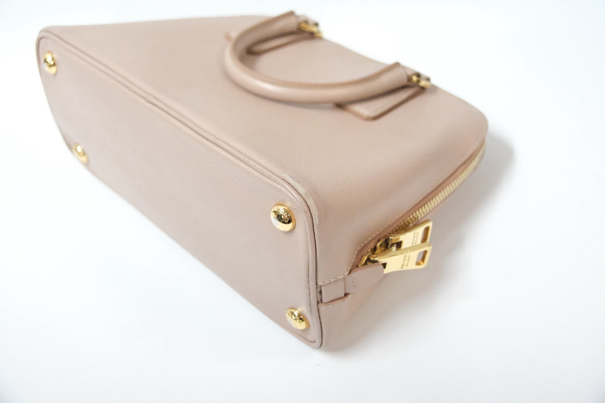 Prada Promenade Small Bag  Powder Pink Saffiano Leather & Gold Tone Hardware