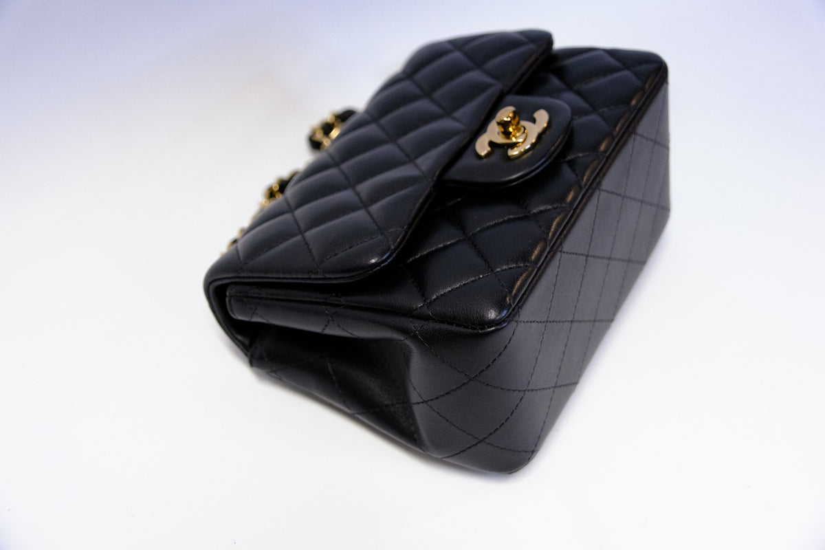 CHANEL MINI SQUARE LAMBSKIN GHW