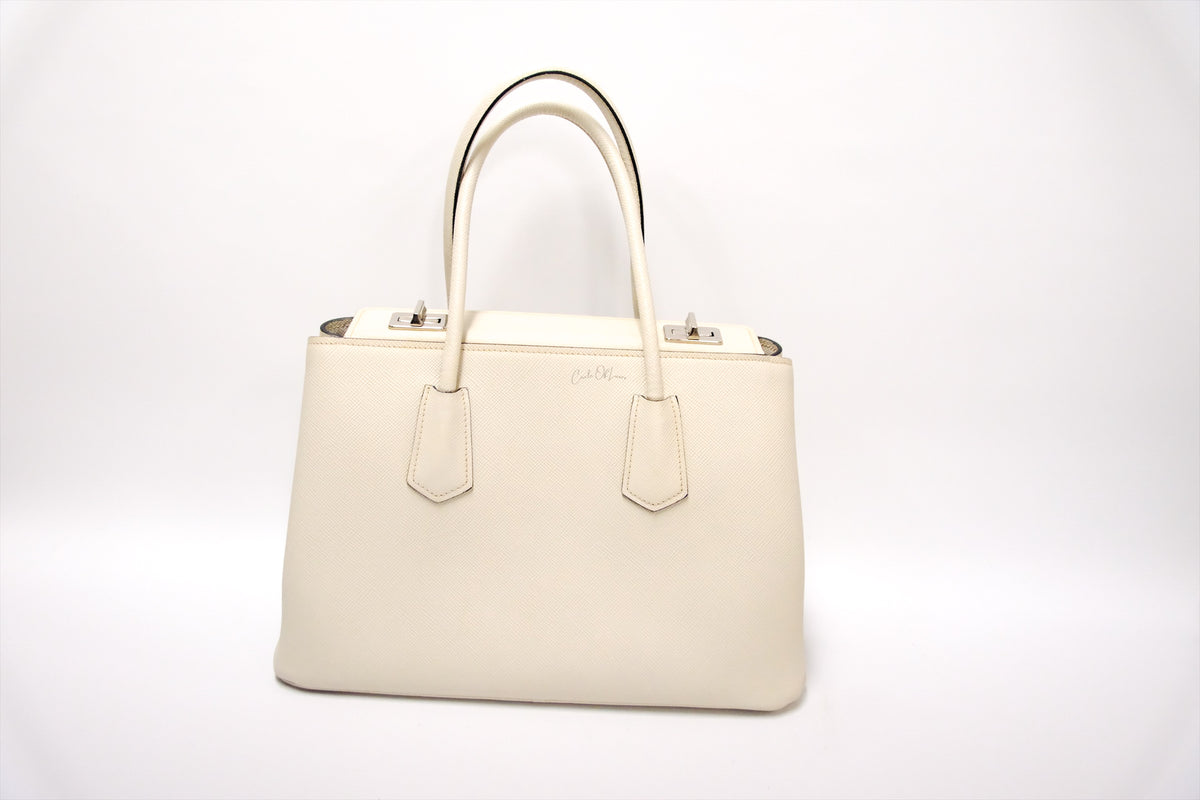 PRADA LEATHER TOTE SAFFIANO CUIR TWIN
