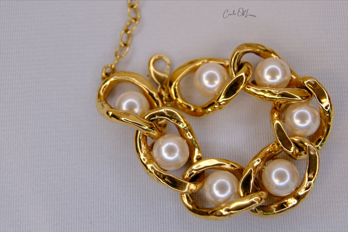 CHANEL PEARL BRACELET GHW