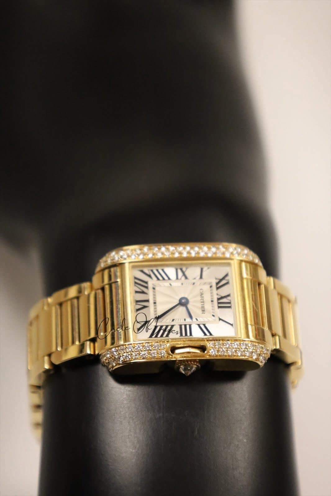 CARTIER TANK FRANCAISE GOLD 18ct DIAMONDS PAVE .
