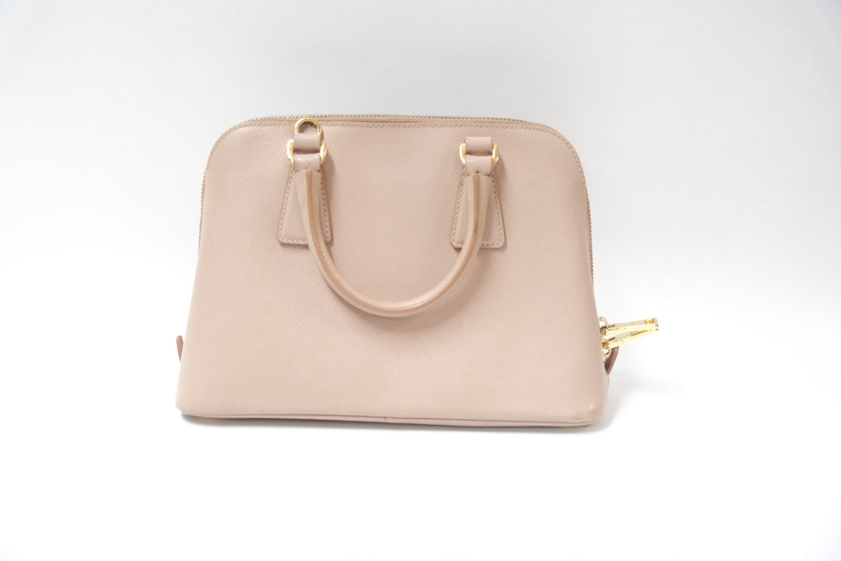 Prada Promenade Small Bag  Powder Pink Saffiano Leather & Gold Tone Hardware