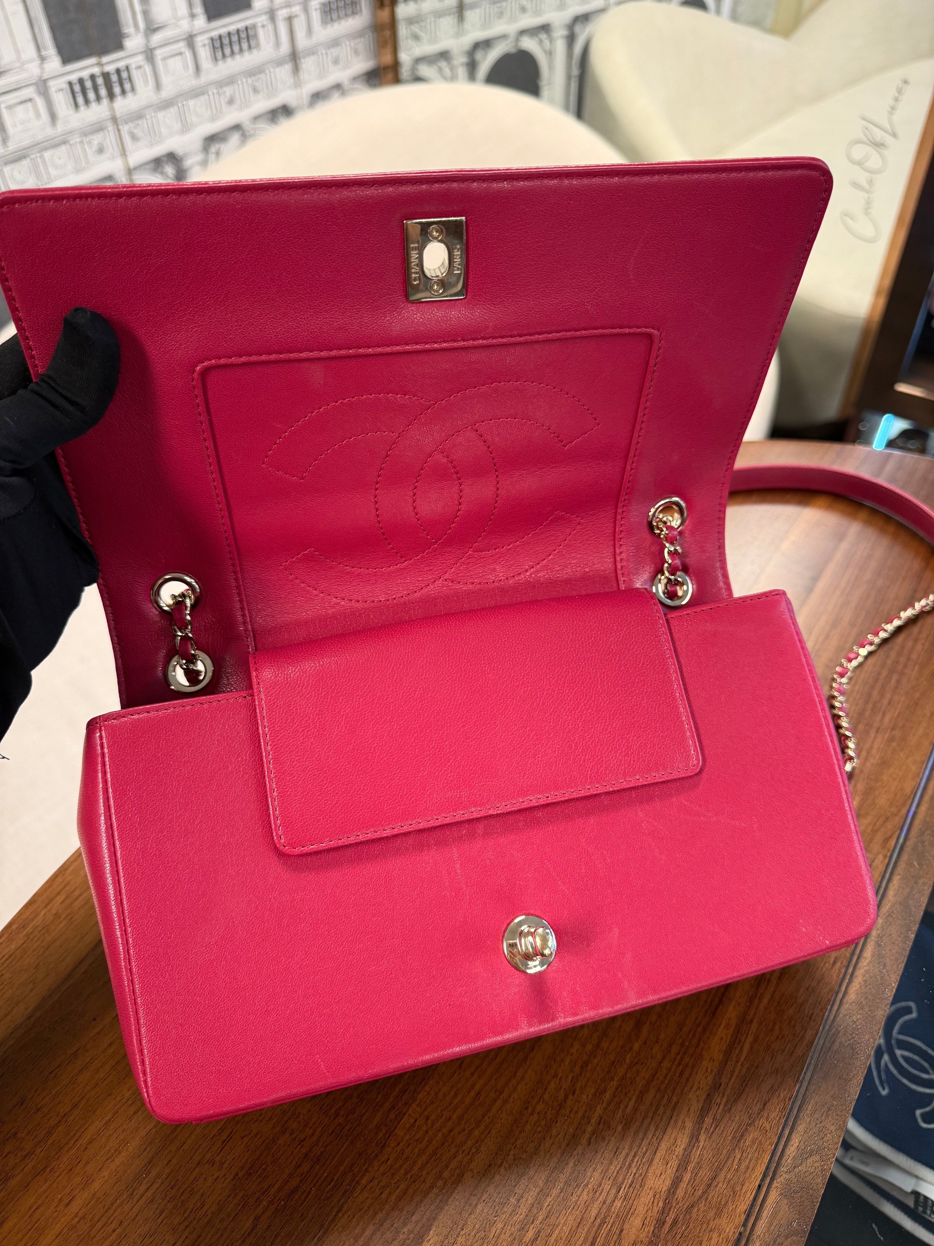 CHANEL SMALL CALFSKIN MADEMOISELLE FLAP PINK BAG