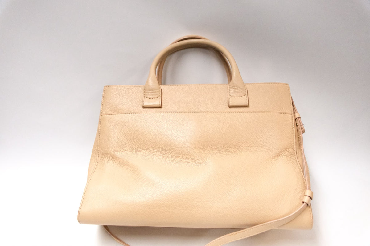 Chanel Cerf Executive Tote Medium Beige Caviar Leather Ghw
