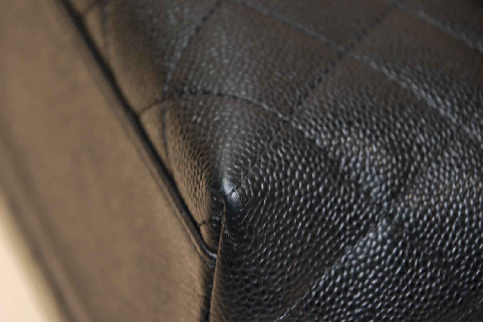 CHANEL KELLY VINTAGE BLACK QUILTED CAVIAR GHW