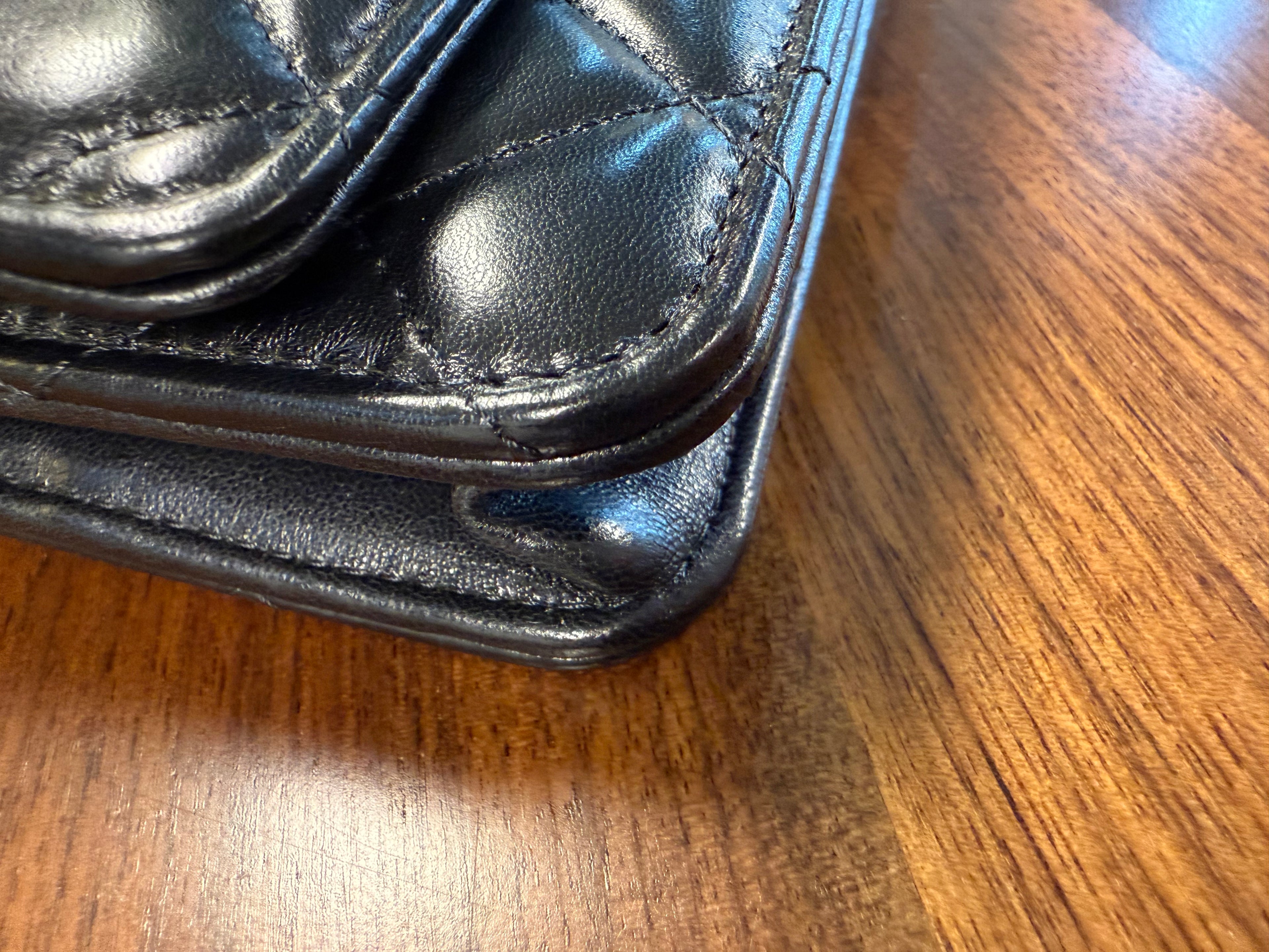 CHANEL BLACK WALLET ON CHAIN SEASONAL GHW