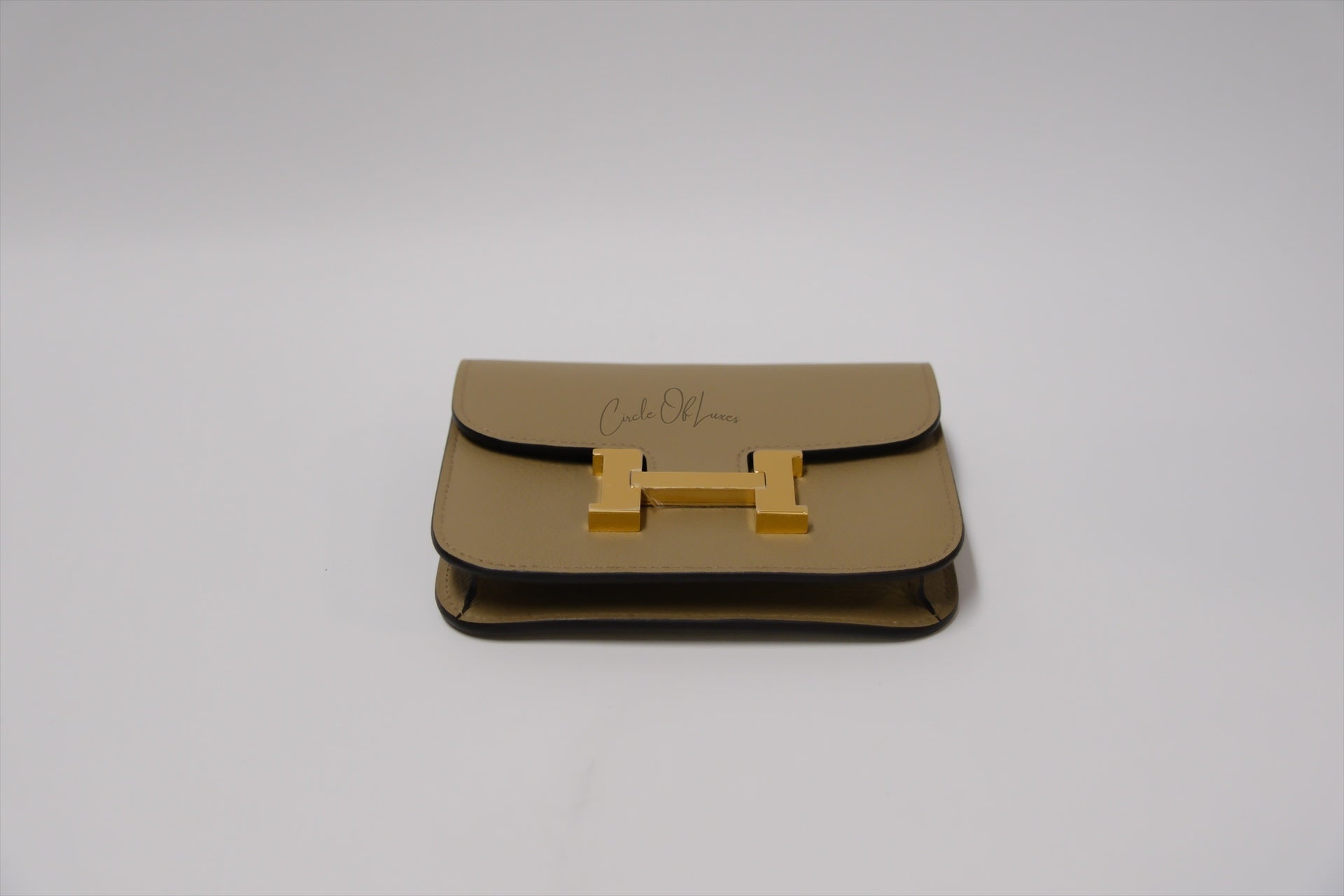 HERMES CONSTANCE SLIM WALLET BEIGE MARGA SHW STAMP W