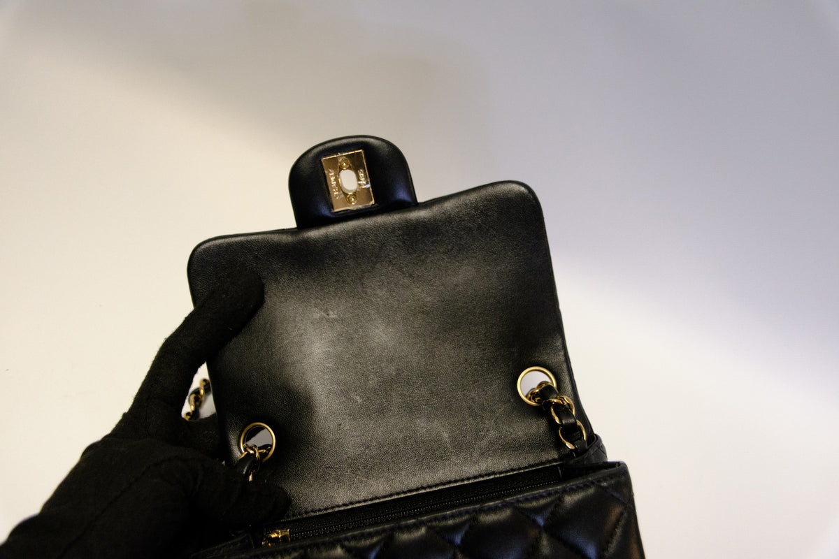 CHANEL MINI SQUARE LAMBSKIN GHW
