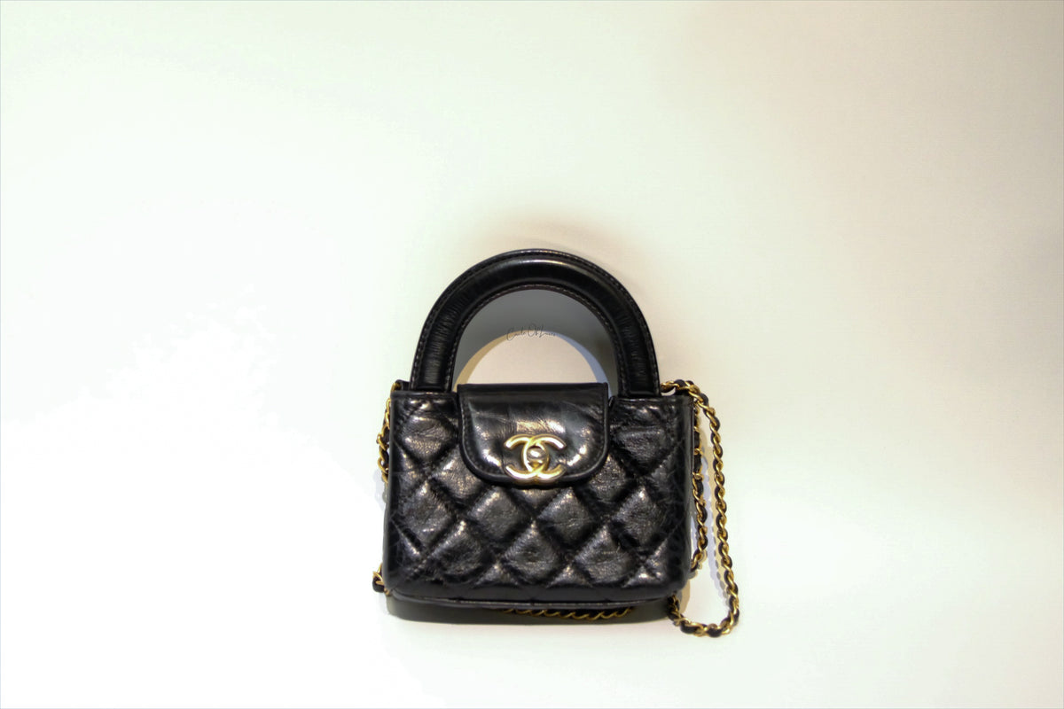 CHANEL NANO BLACK KELLY GHW