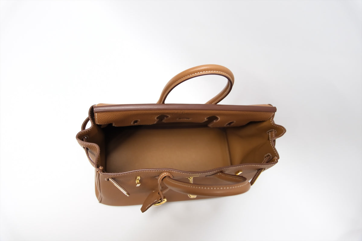 HERMES BIRKIN 25 GOLD ON GOLD TOGO