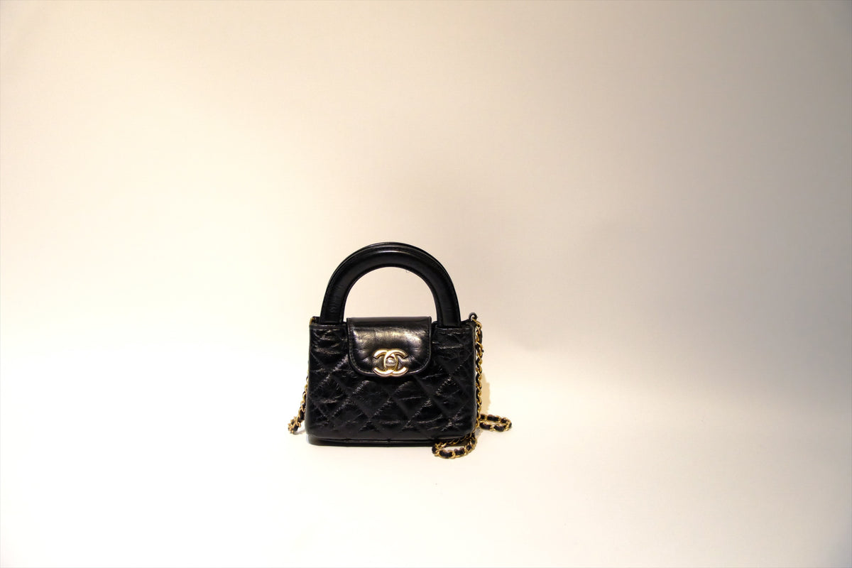 CHANEL NANO BLACK KELLY GHW