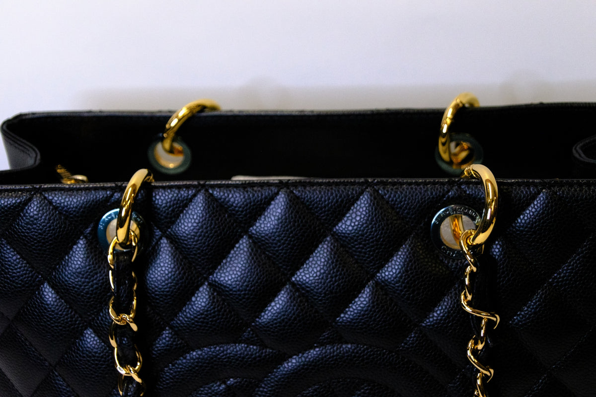 CHANEL GST BLACK CAVIAR GHW