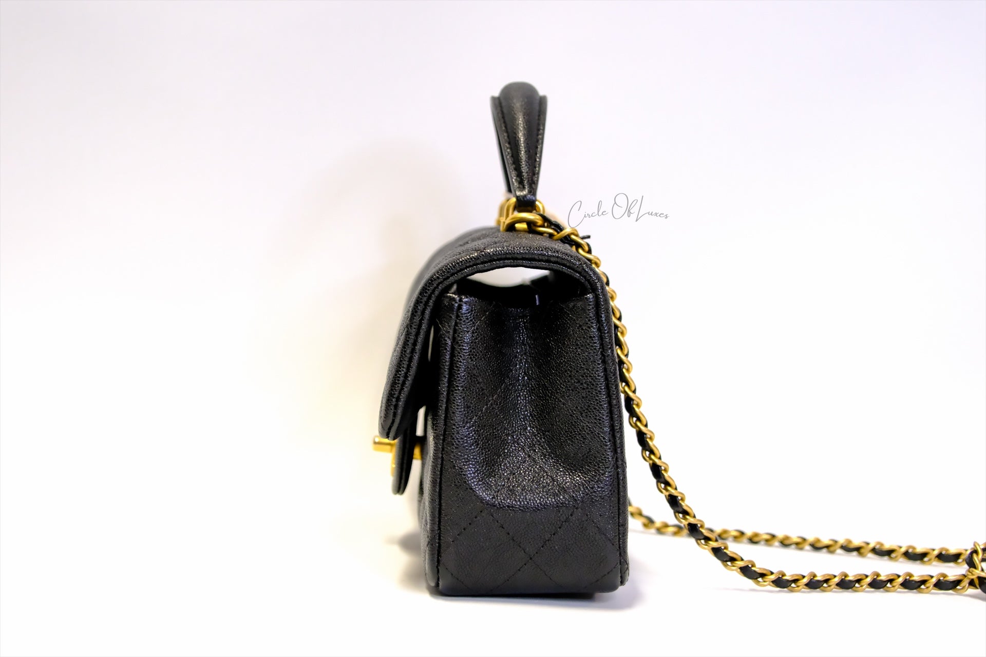 CHANEL MINI RECTANGLE BLACK  GHW