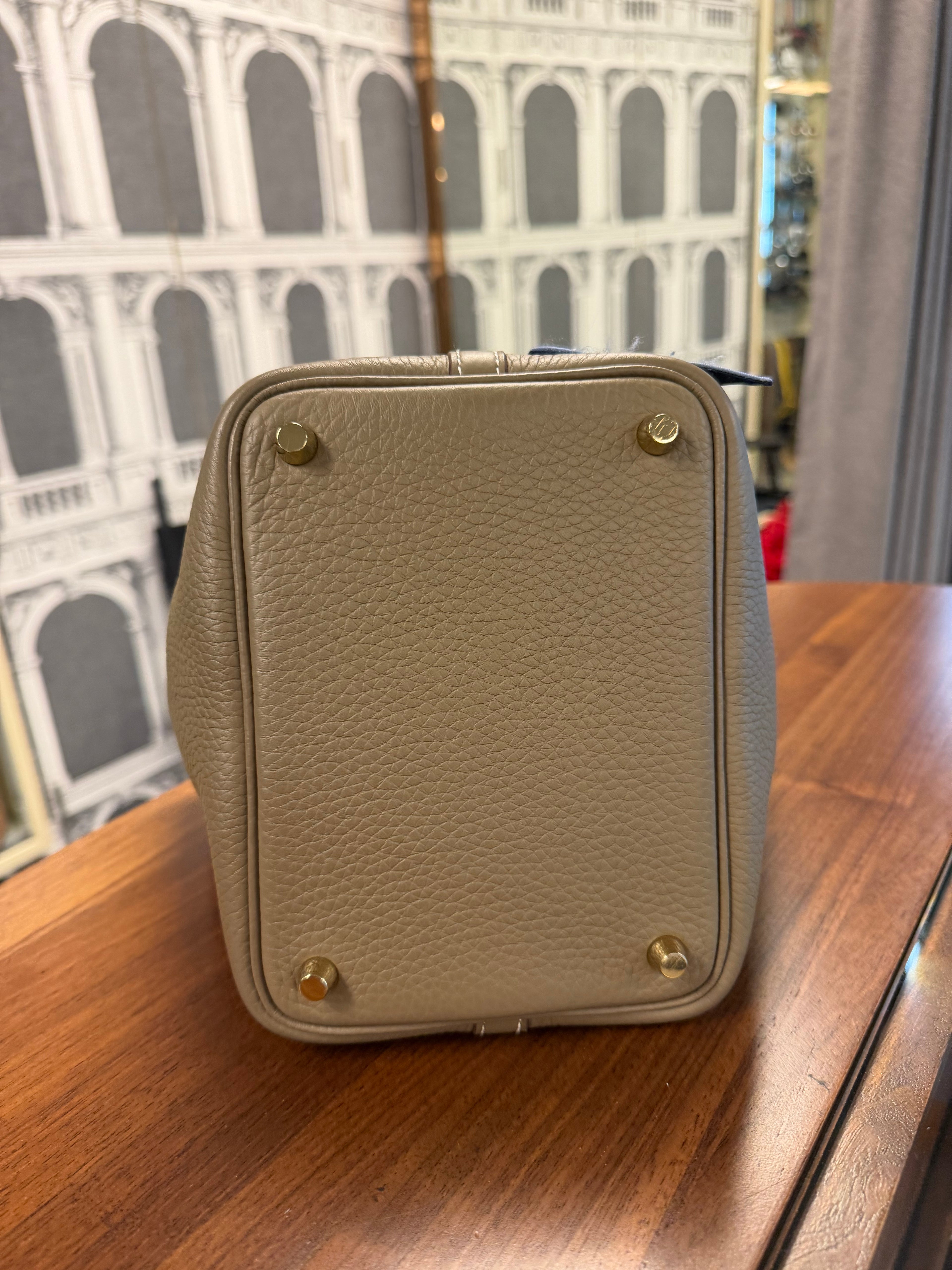 HERMES PICOTIN 18 ETOUPE GHW CLEMENCE STAMP W