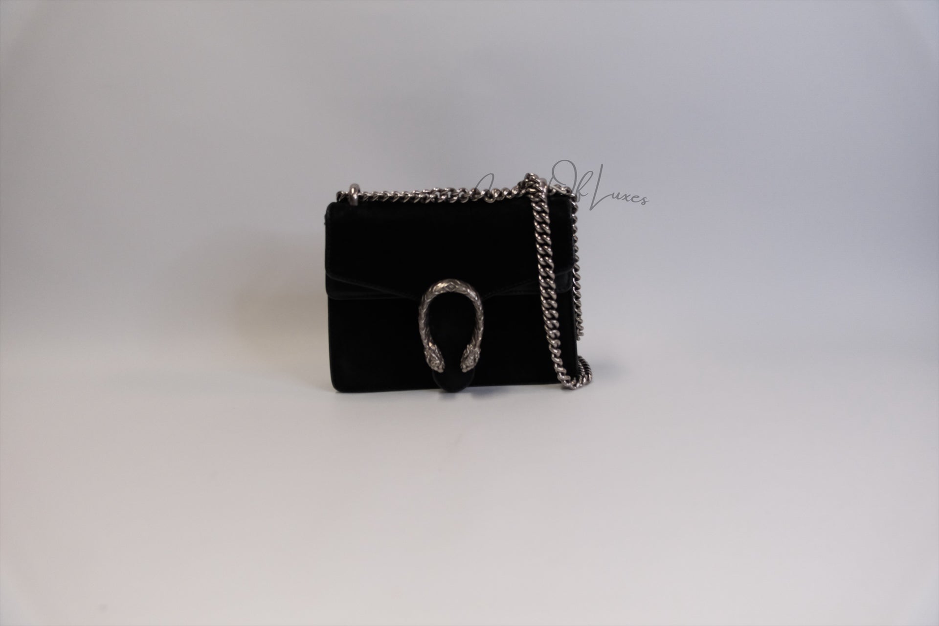 GUCCI Dionysus Mini Chain Bag  Black suede