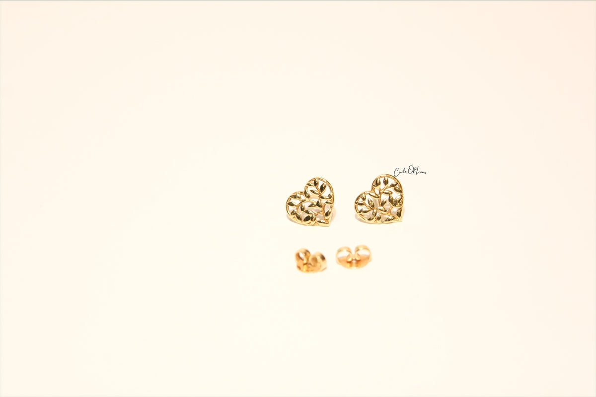 TIFFANY x PALOMA PICASSO OLIVE LEAF HEART EARRING 18k GOLD