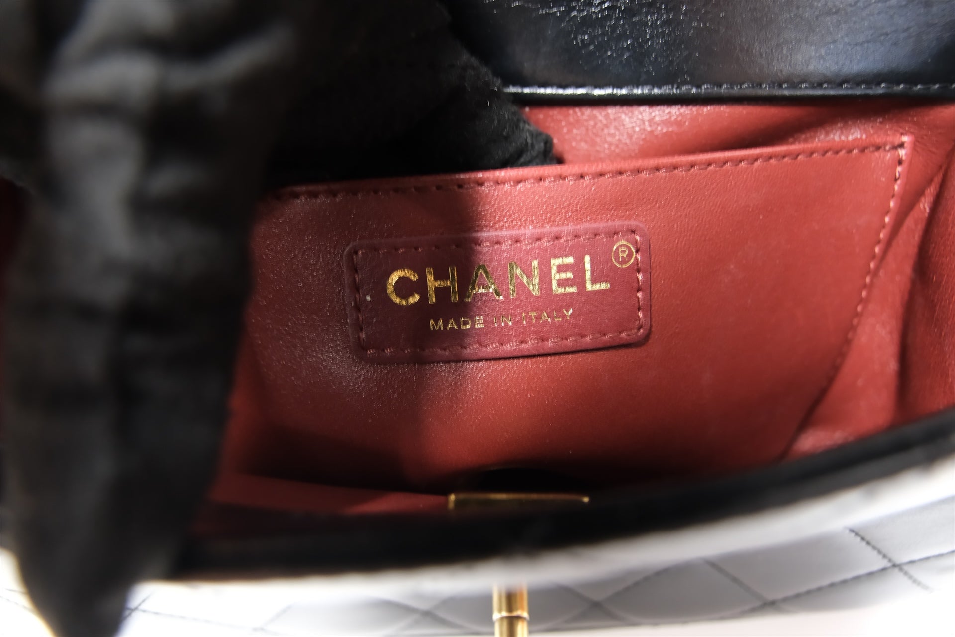 CHANEL GOLD CRUSH FLAP BAG BLACK CALFSKIN GHW