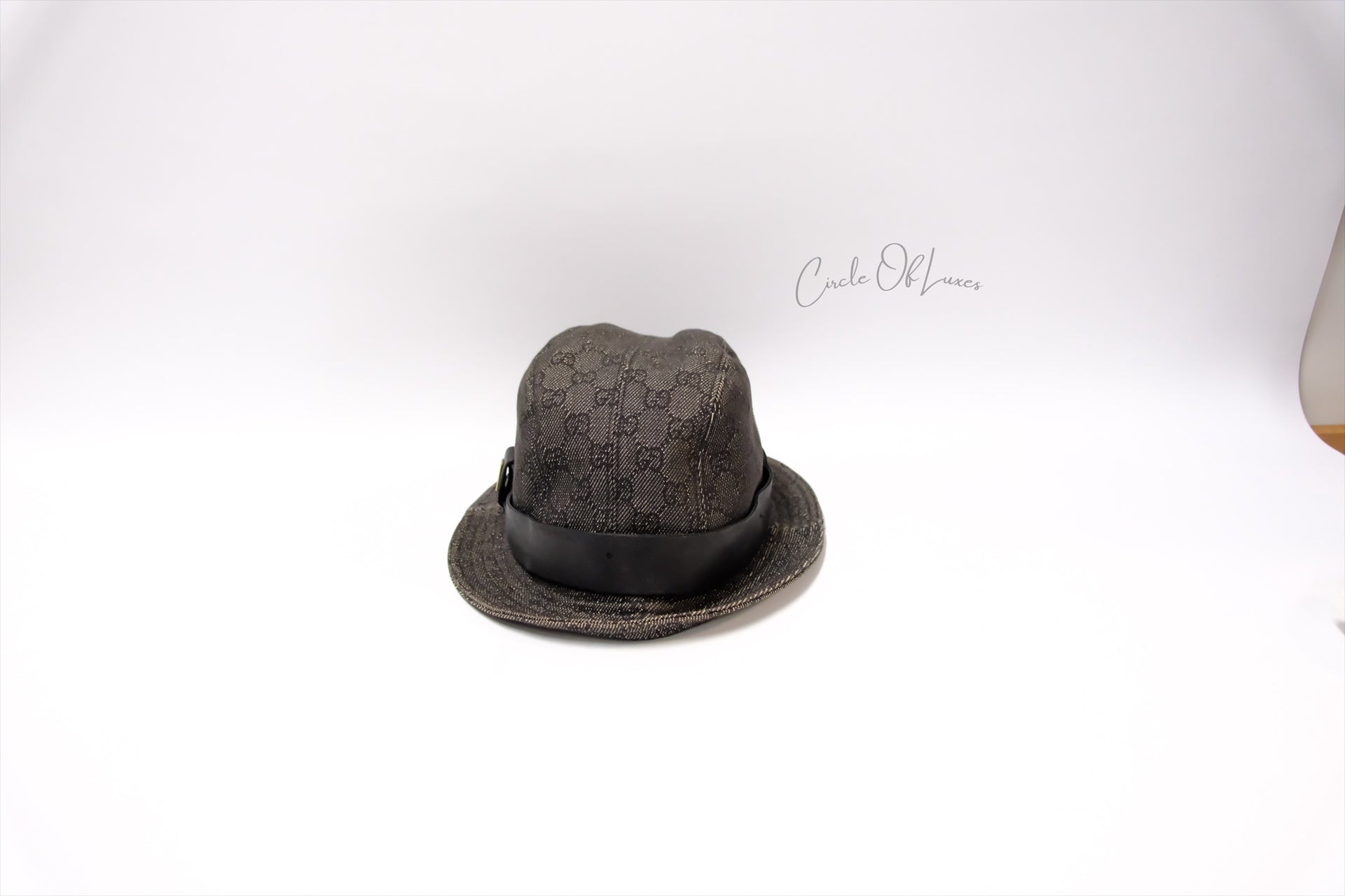 GUCCI CANVAS HAT BLACK DENIM SIZE L
