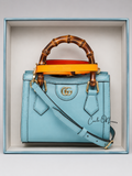 GUCCI DIANA BAMBOO TOP HANDLE SMALL BLUE
