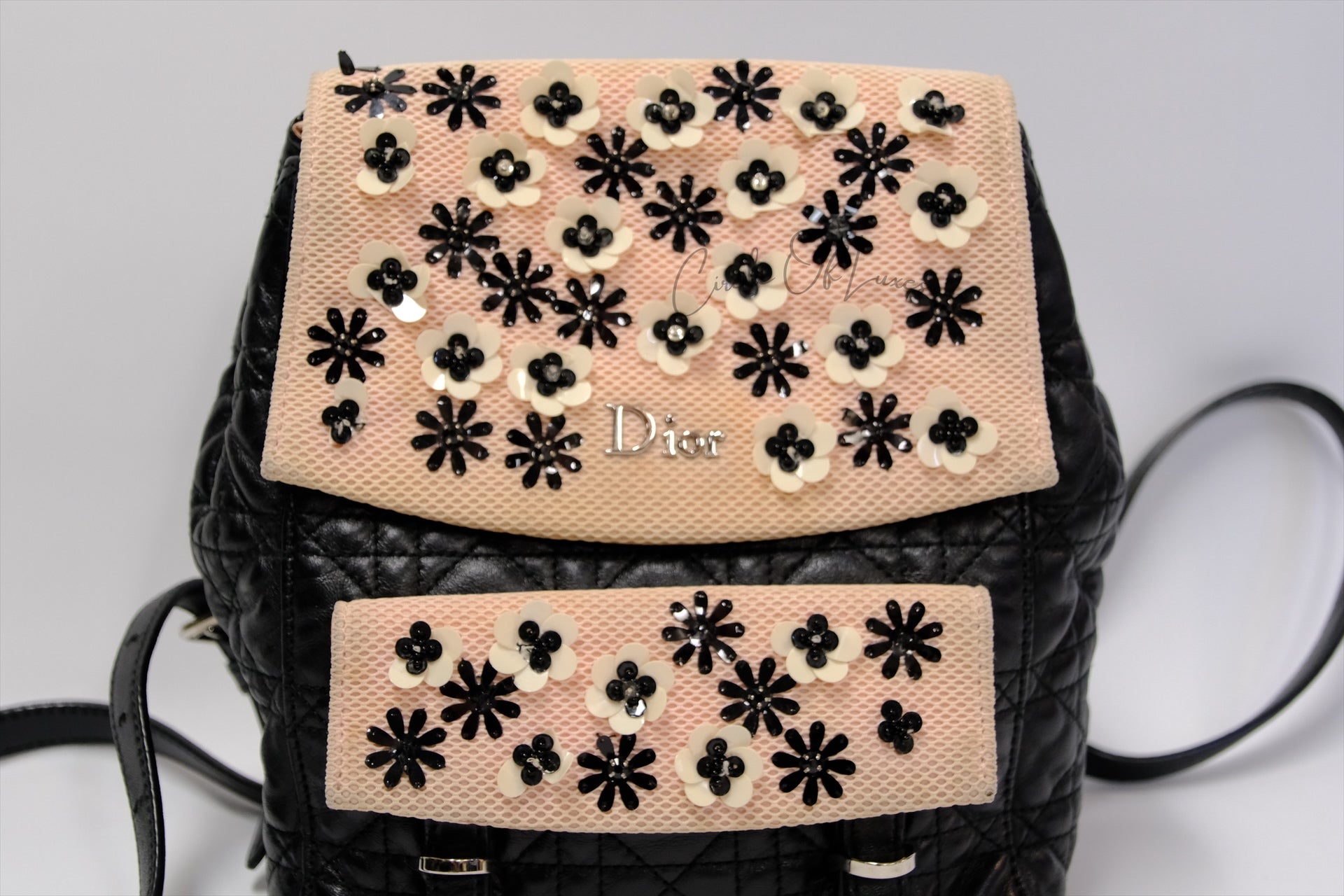 MINI CANNAGE LAMSKIN FLORAL BACKPACK