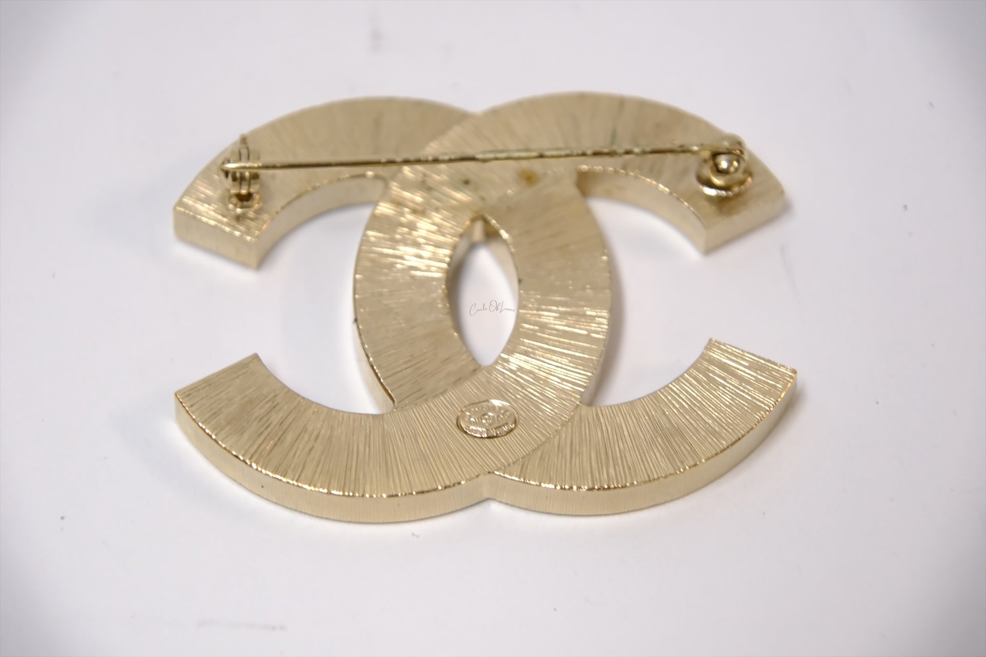 CHANEL SILVER & GOLD QUILTED CC BROOCH