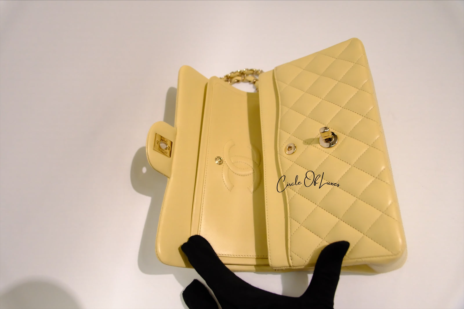CHANEL SMALL YELLOW LAMSKIN GHW