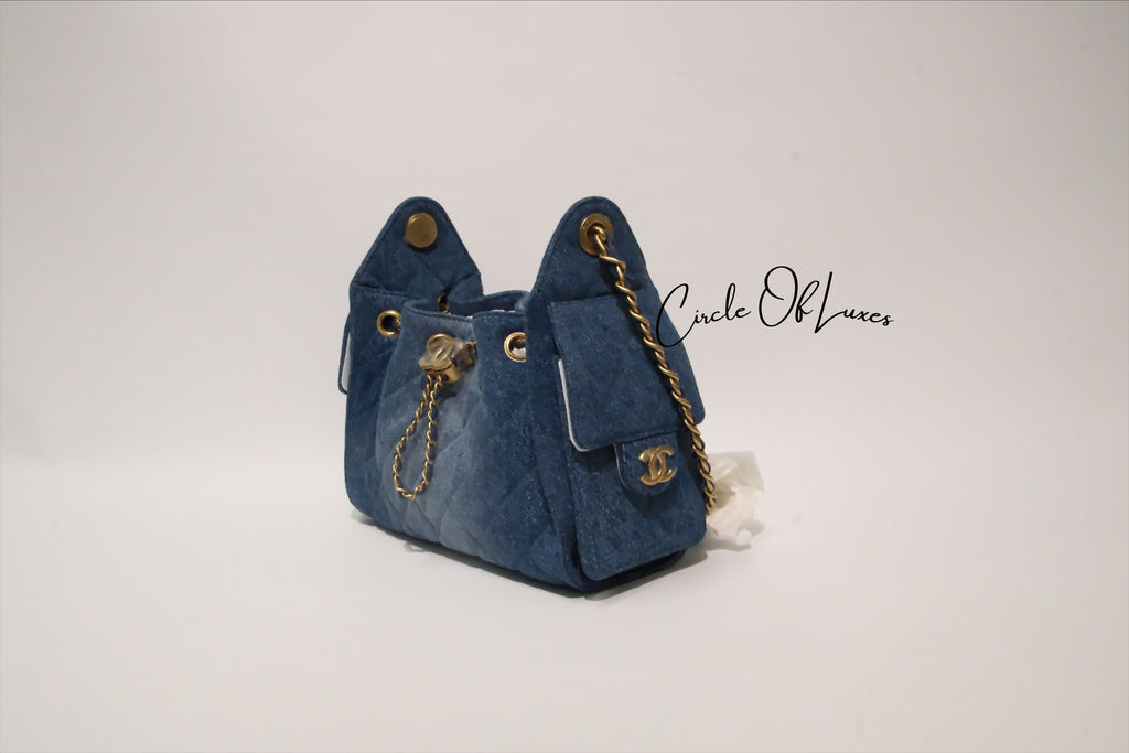 CHANEL 25 MINI DENIM GHW