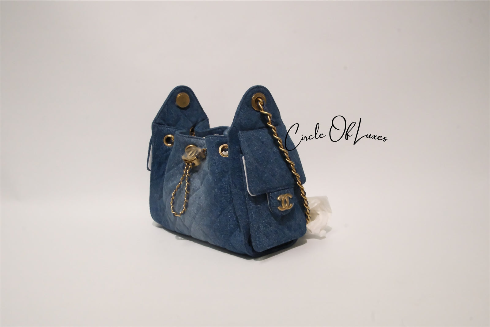 CHANEL 25 MINI DENIM GHW