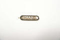 CHANEL BLACK LAMSKIN METAL LETTER BARRETTE HAIRCLIP