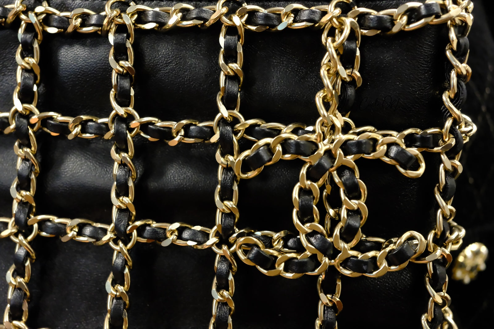 Chanel Lambskin Chain Net Shoulder Bag