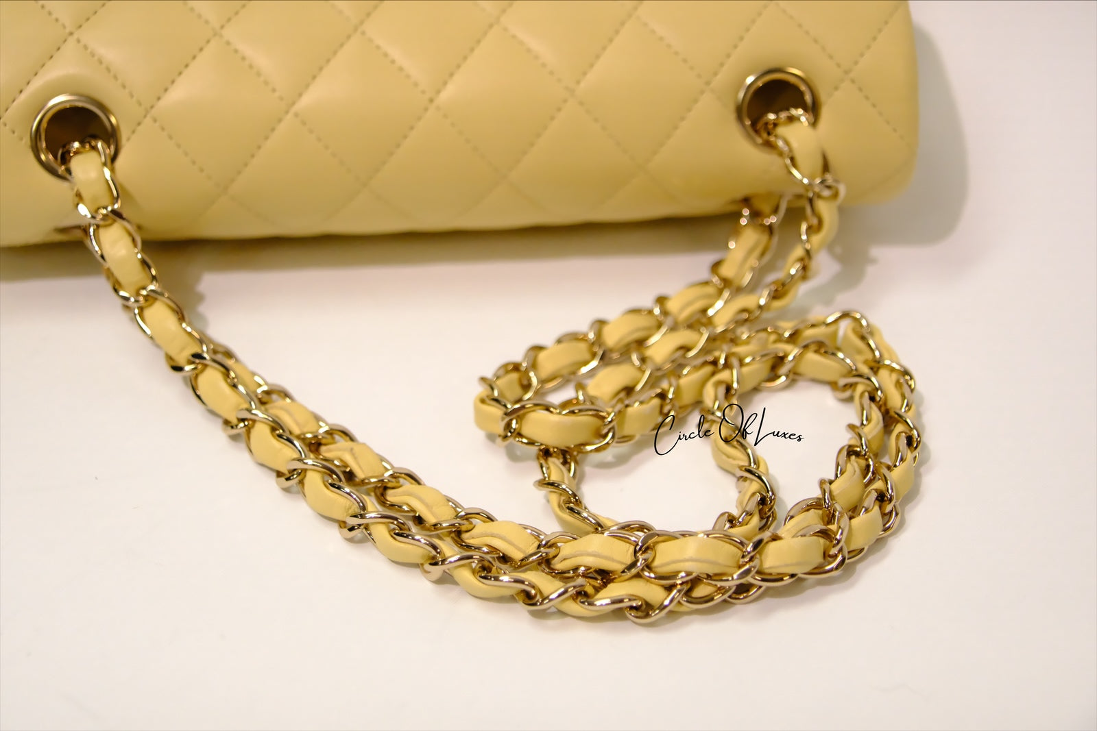 CHANEL SMALL YELLOW LAMSKIN GHW