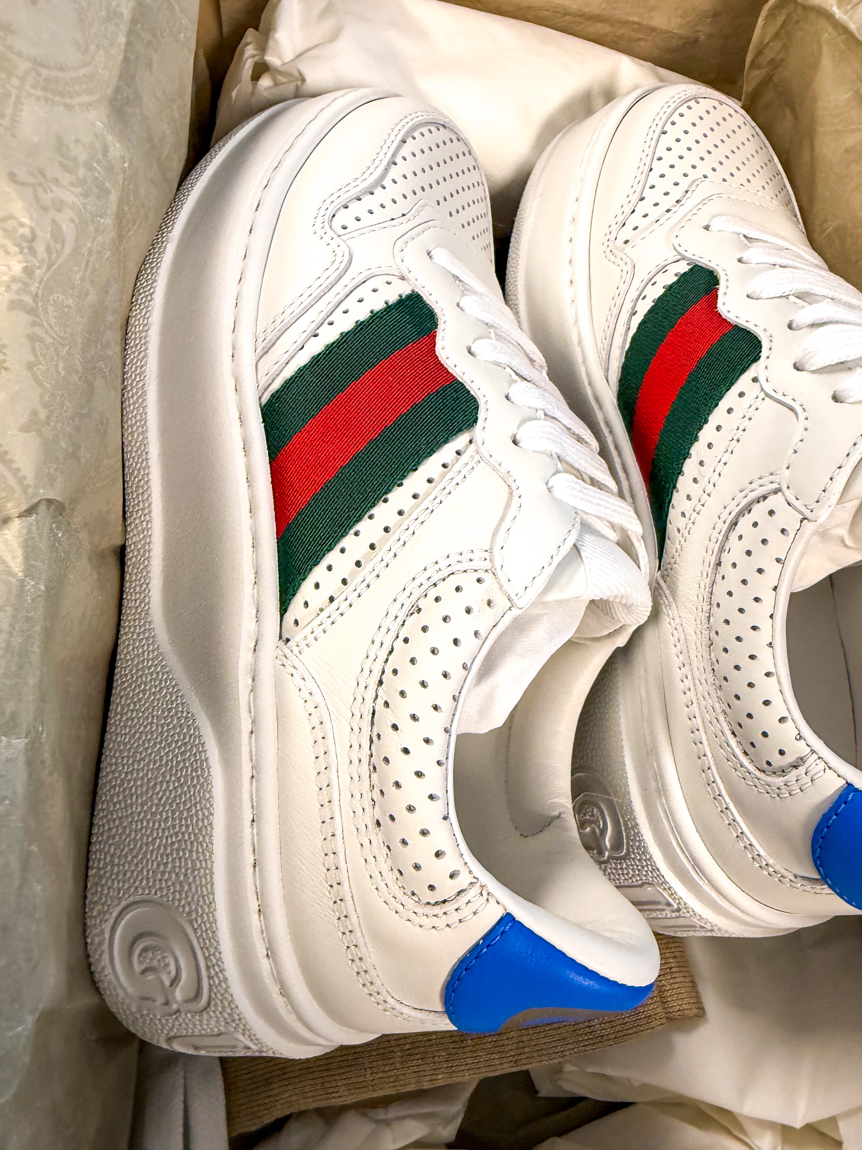 GUCCI TRAINER 34 1/2 WHITE SHOES