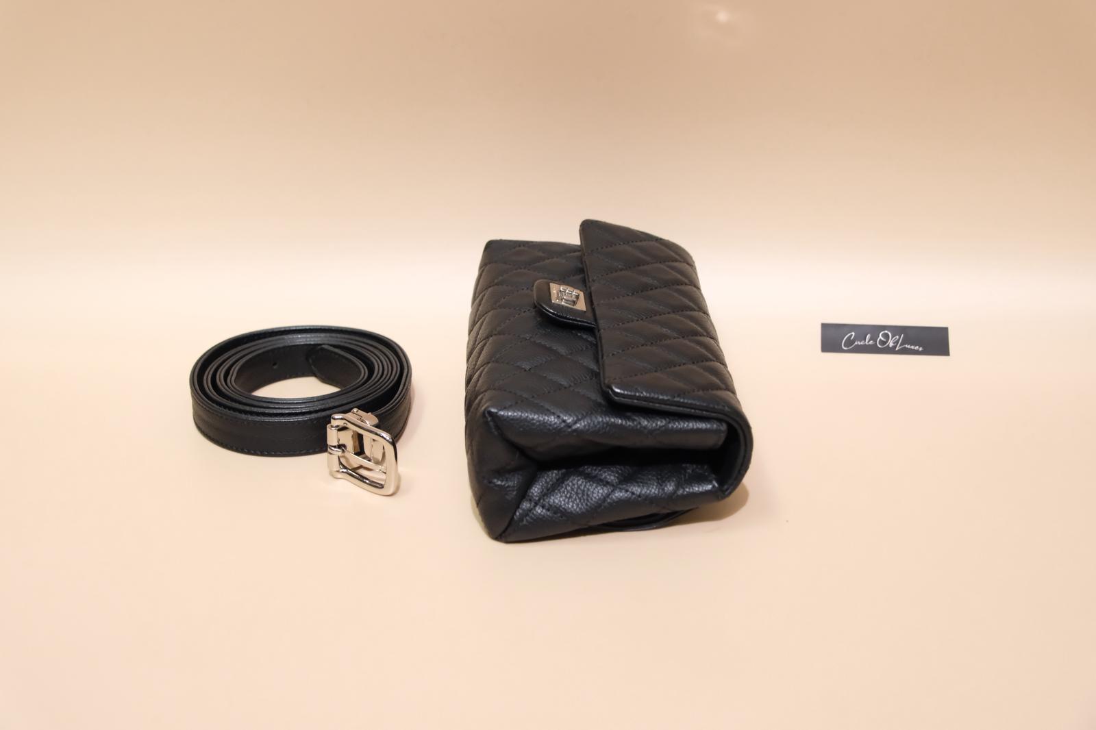 CHANEL 55 REISSUE BLACK CAVIAR BELT BAG SHW